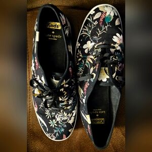 kate spade Black Floral Slip-On Sneakers